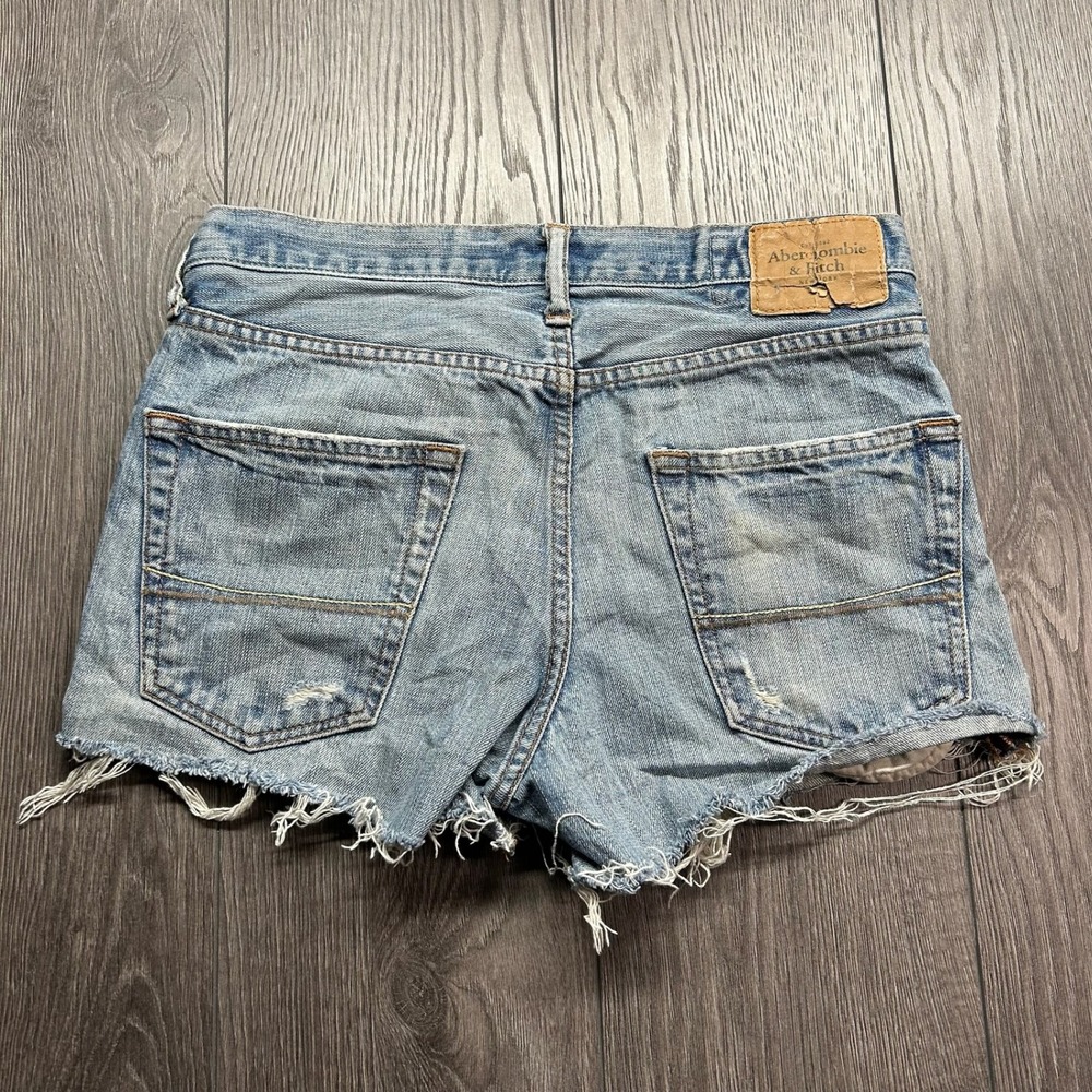 Abercrombie & Fitch W30 Distressed Denim Cut Off Shorts Light Wash y2k